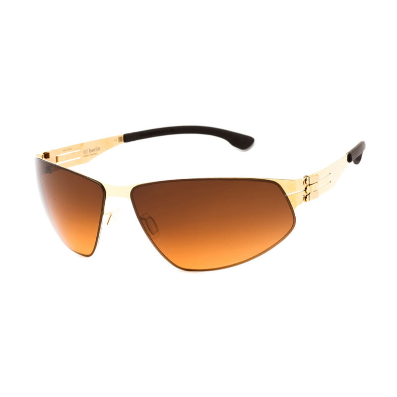 Ic! Berlin Sunglasses Shield Full Rim, Sun-Gold Frame and Brown Lens REESEM1521003