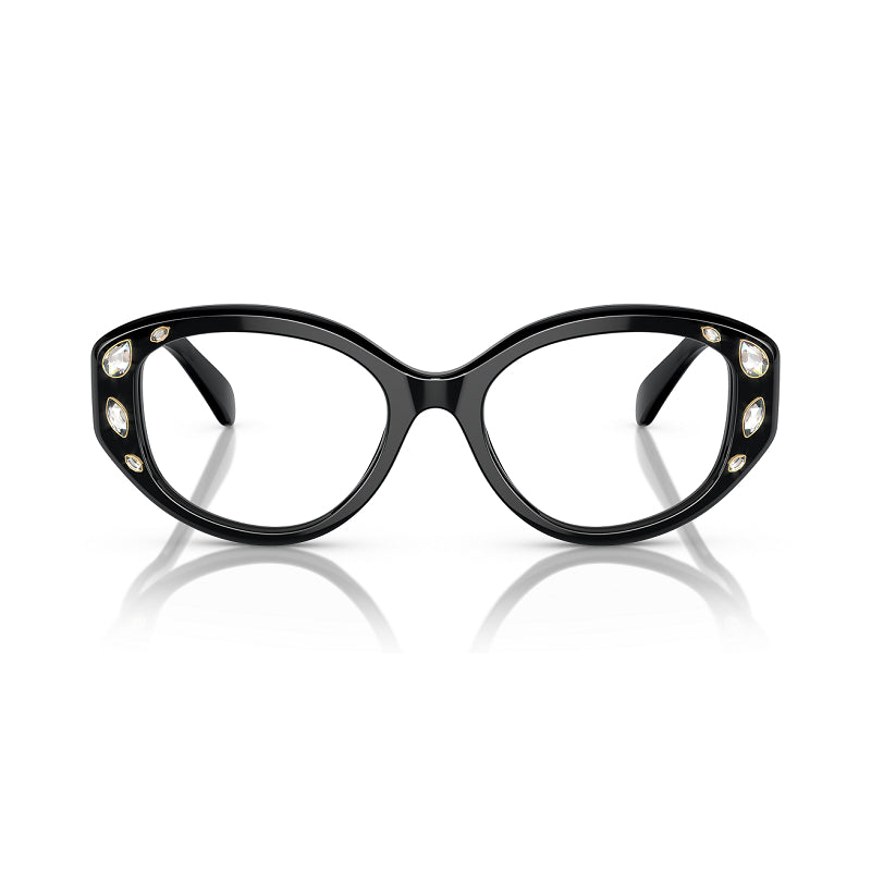 Swarovski Eyeglasses Geometric Full Rim, Black Frame and Clear Demo Lenses Lens SK20061001