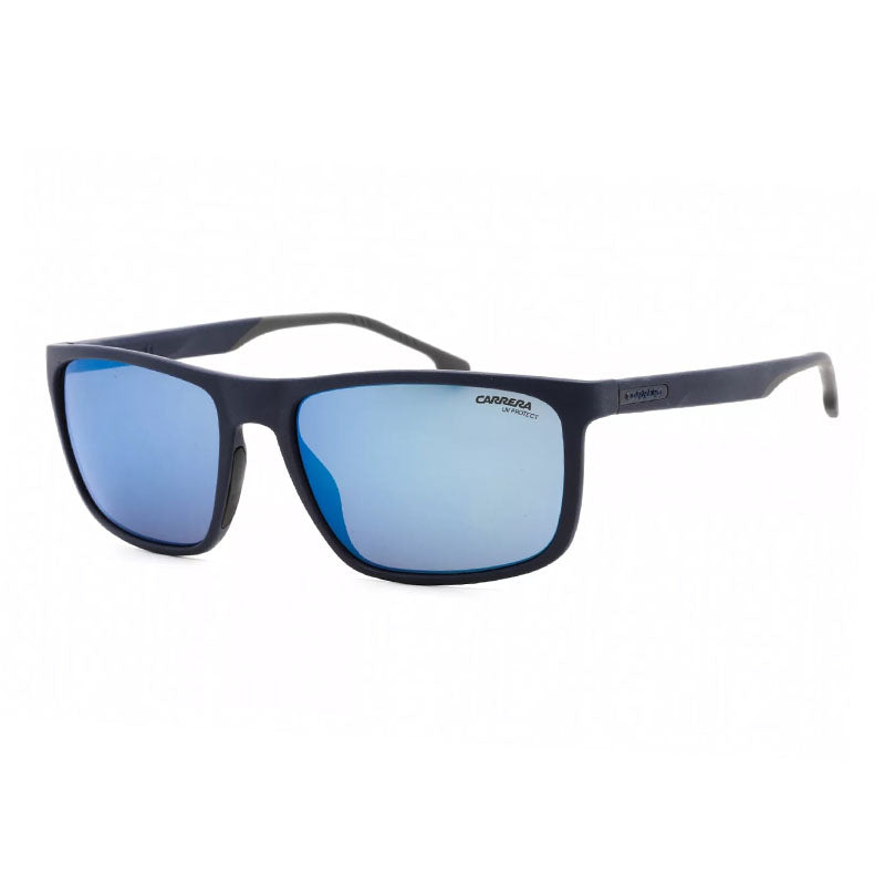 Carrera Sunglasses Rectangle Full Rim, Blue Frame and Blue Sky Mirror Lens CARRERA8047/S0PJPXT