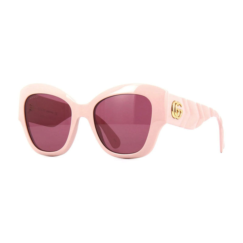 Gucci Sunglasses Cat Eye Full Rim, Shiny Pink Frame and Violet Lens GG0808S003