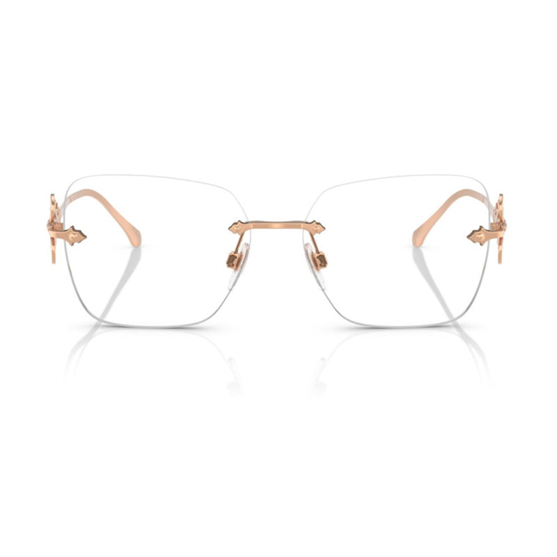 Ralph Lauren Eyeglasses Butterfly Rimless, Shiny Rose Gold Frame and Clear Demo Lenses Lens RL51309329