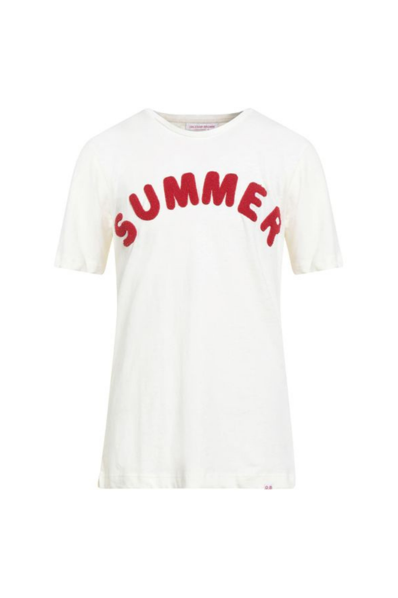 Orlebar Brown Kid's Top Jimmy Summer Towelling Gw-276243-White Sand/summer Red