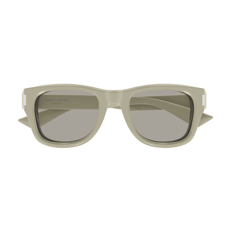 Saint Laurent Sunglasses Square Full Rim, Khaki Green Frame and Light Grey Lens SL801003