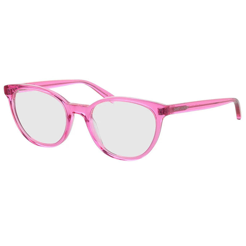 Saint Laurent Eyeglasses Cat Eye Full Rim, Fuchsia Frame and Clear Demo Lenses Lens SL589004