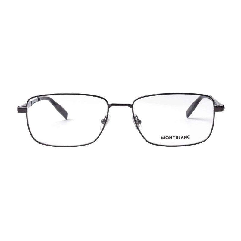 Montblanc Eyeglasses Rectangle Full Rim, Ruthenium Frame and Clear Demo Lens Lens MB0029O006