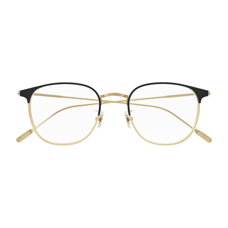 Montblanc Eyeglasses Square Full Rim, Gold Frame and Clear Demo Lens Lens MB0191O004