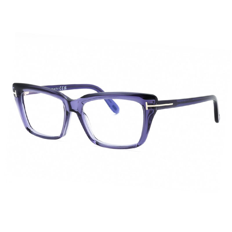 Tom Ford Eyeglasses Square Full Rim, Violet Frame and Clear Blue Light Block Lens FT5894-B081