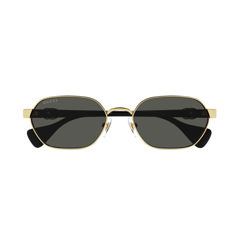 Gucci Sunglasses Oval Full Rim, Endura Gold Frame and Grey Lens GG1593S001