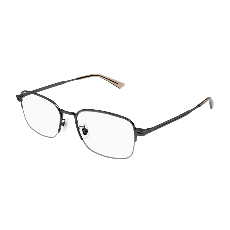 Montblanc Eyeglasses Rectangle Semi Rim, Grey Frame and Clear Demo lens Lens MB0269OA003