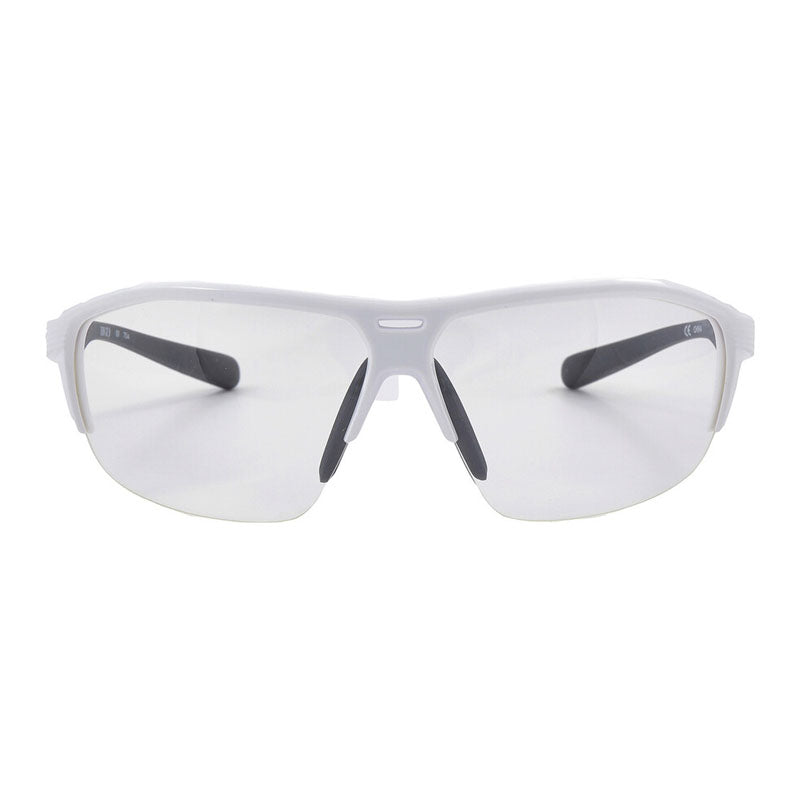 Nike Sunglasses Shield Semi Rim, White/Black Frame and Clear Lens RUNX2D101