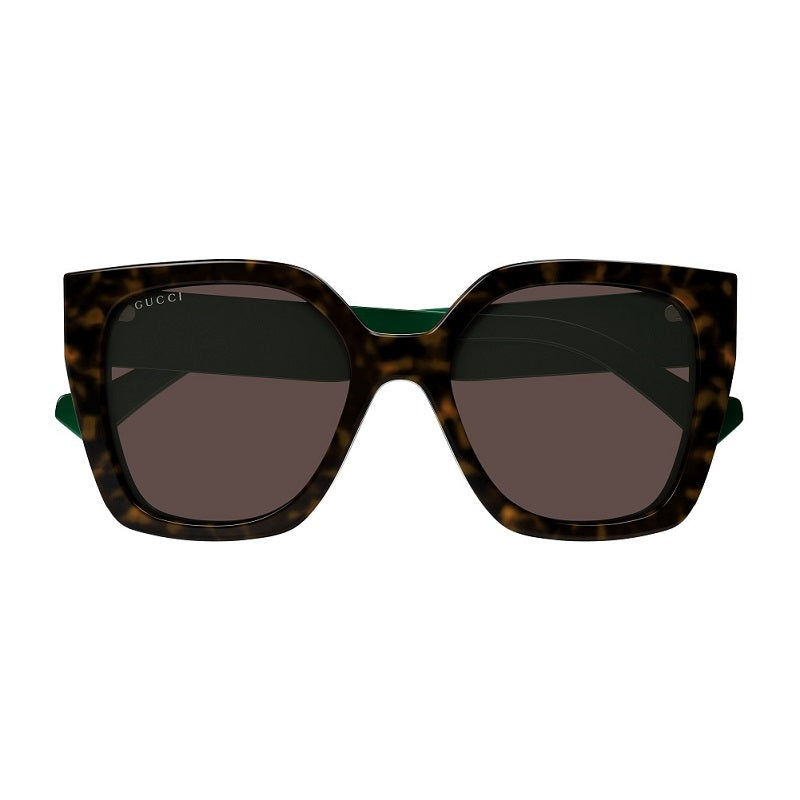 Gucci Sunglasses Square Full Rim, Havana Frame and Brown Lens GG1300S002