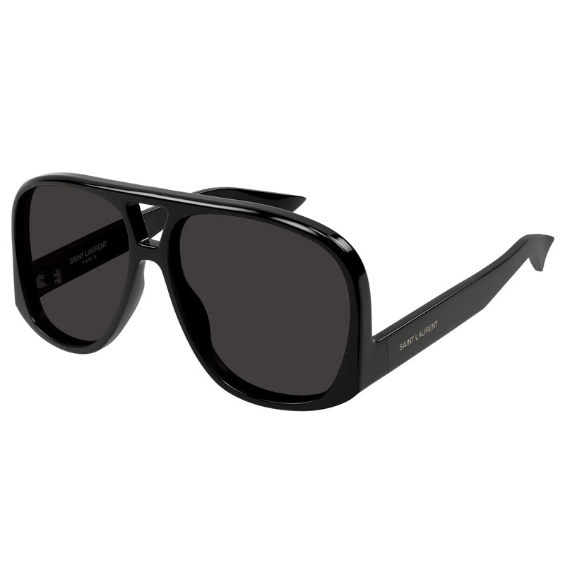 Saint Laurent Sunglasses Aviator Full Rim, Black Frame and Grey Lens SL652SOLACE001