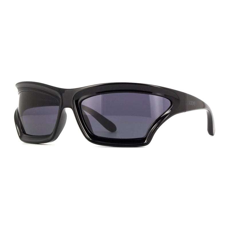 Loewe Sunglasses Rectangle Full Rim, Shiny Black Frame and Smoke Lens LW40143U01A