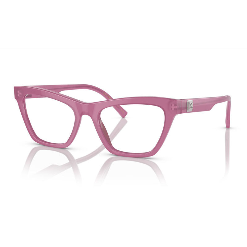 Dolce & Gabbana Eyeglasses Cat Eye Full Rim, Opal Raspberry Frame and Clear Demo Lenses Lens DG33592966