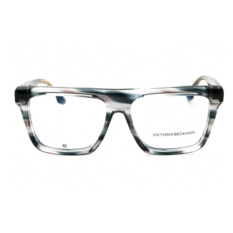 Victoria Beckham Eyeglasses Square Full Rim, Grey Horn Frame and Clear Demo Lenses Lens VB2678035