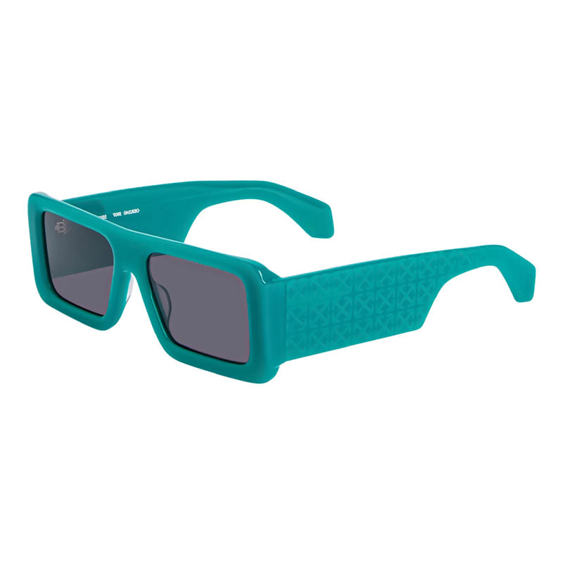 Off-White Sunglasses Square Full Rim, Teal Frame and Dark Grey Lens OERI140TROY5907