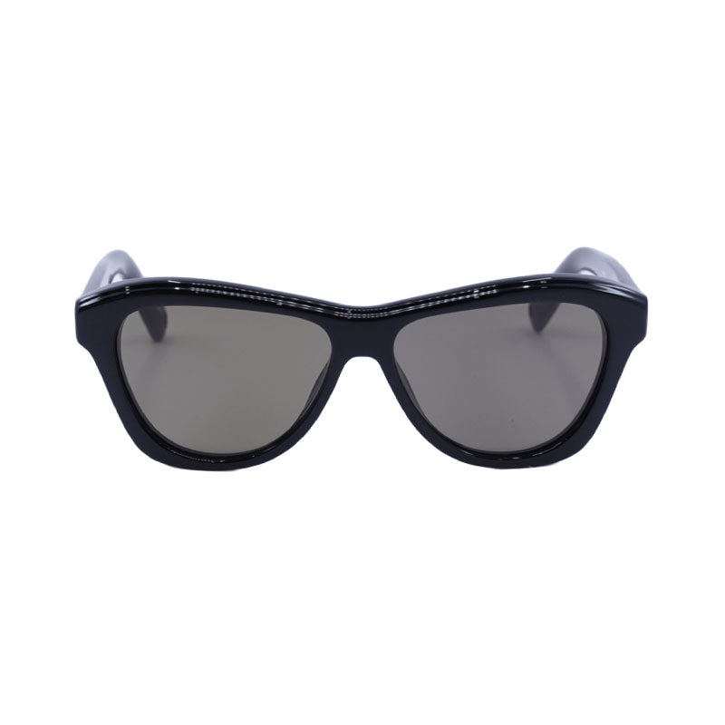 Jacquemus Sunglasses Cat Eye Full Rim, Shiny Black Frame and Grey Lens JAC/59C1