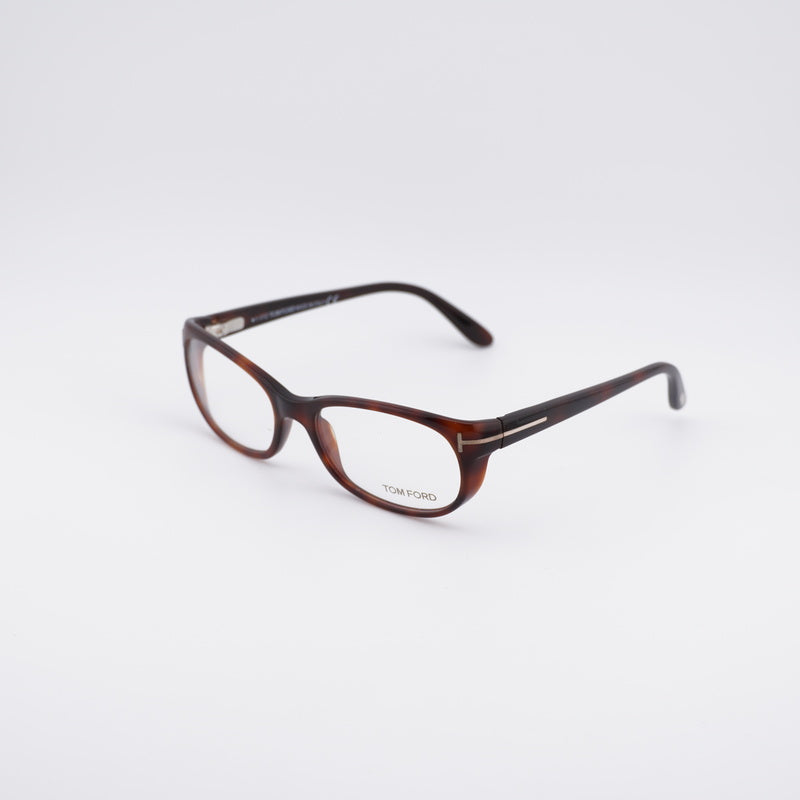 Tom Ford Eyeglasses Rectangle Full Rim, Havana Frame and Clear Demo Lenses Lens FT5229052