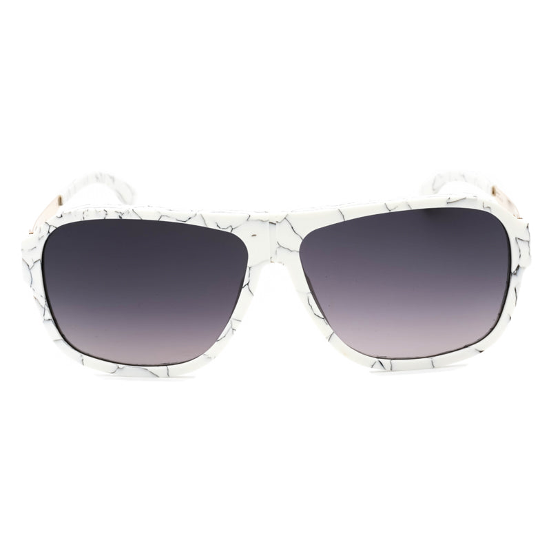 Ic! Berlin Sunglasses Aviator Full Rim, White Marble Rough Frame and Grey Gradient Lens POWERLAWA05578310