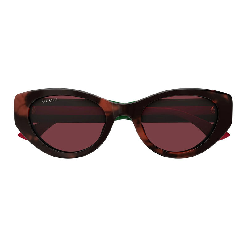 Gucci Sunglasses Cat Eye Full Rim, Melange Burgundy Havana Frame and Burgundy Lens GG1862S003