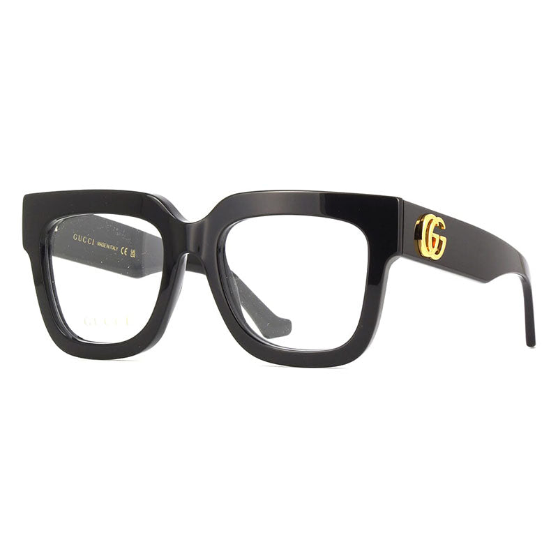 Gucci Eyeglasses Square Full Rim, Black Frame and Clear Demo Lenses Lens GG1549O001