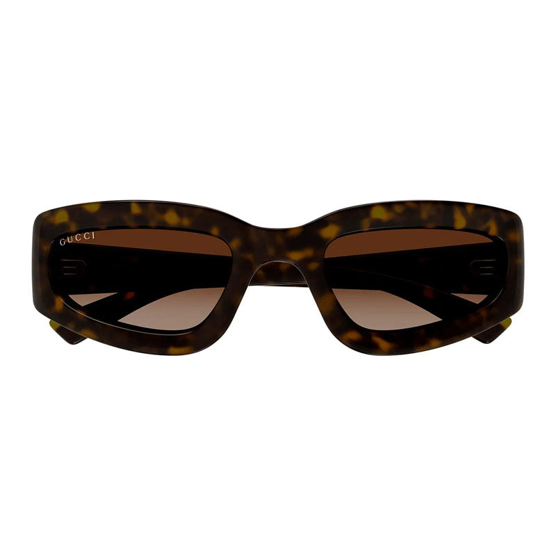 Gucci Sunglasses Rectangle Full Rim, Matte Dark Havana Frame and Brown Gradient Lens GG1787S002