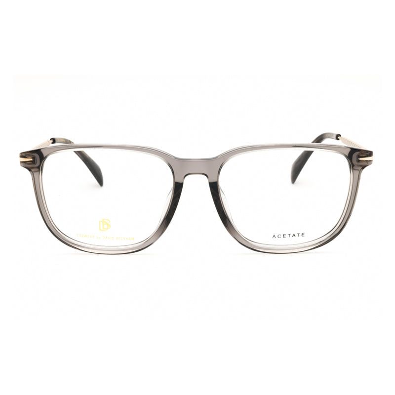 David Beckham Eyeglasses Rectangle Full Rim, Grey Gold Frame and Clear Demo Lenses Lens DB7074/F0FT300