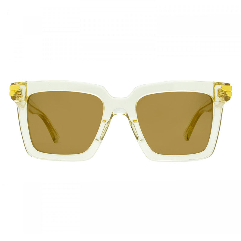 Bottega Veneta Sunglasses Square Full Rim, Transparent Frame and Brown Lens BV1005S005