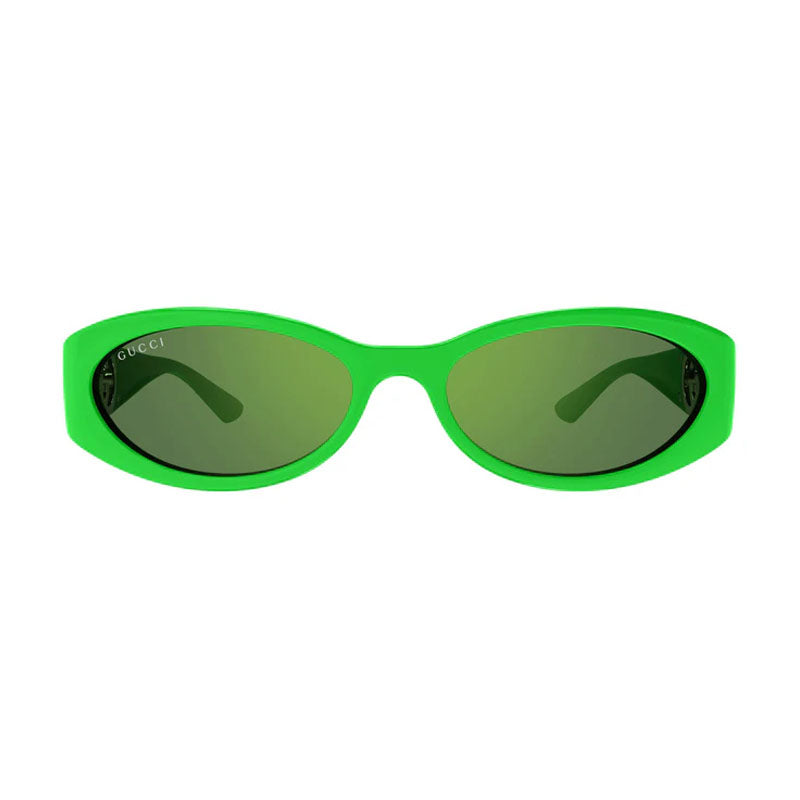 Gucci Sunglasses Oval Full Rim, Shiny Green Frame and Green Lens GG1660S005