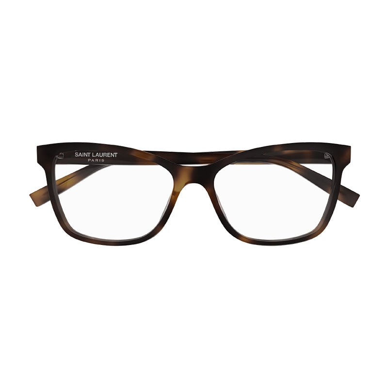 Saint Laurent Eyeglasses Cat Eye Full Rim, Havana Frame and Clear Demo Lenses Lens SL503003