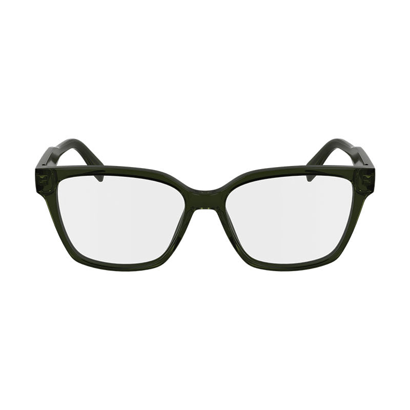 Lacoste Eyeglasses Square Full Rim, Khaki Frame and Clear Demo Lens Lens L2962275
