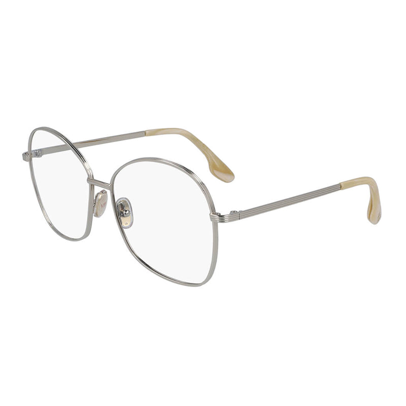 Victoria Beckham Eyeglasses Butterfly Full Rim, Light Gold Frame and Clear Demo Lenses Lens VB220715