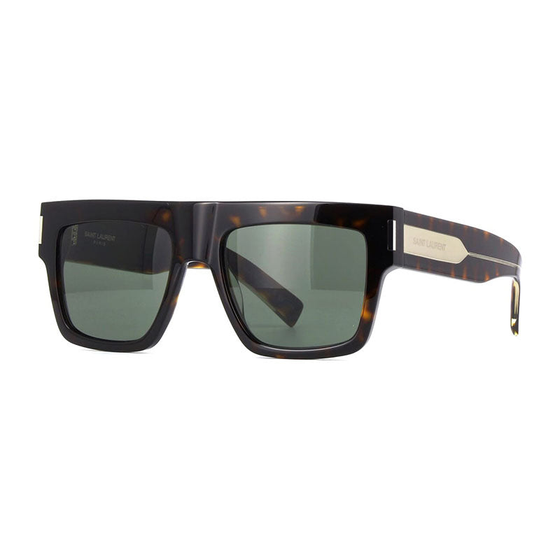 Saint Laurent Sunglasses Square Full Rim, Dark Havana Frame and Grey Lens SL628003