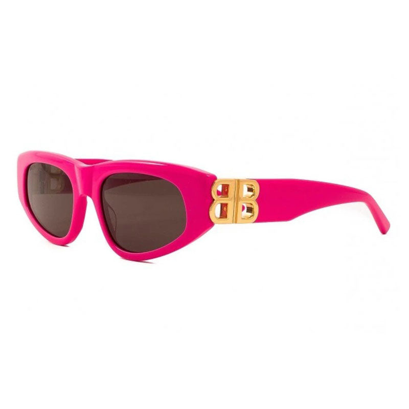 Balenciaga Sunglasses Cat Eye Full Rim, Pink Frame and Grey Lens BB0095S006