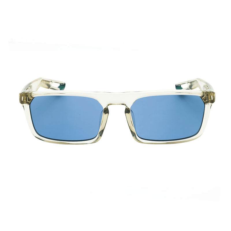 Nike Sunglasses Rectangle Full Rim, Light Bone Frame and Blue Lens NV03DZ7374072