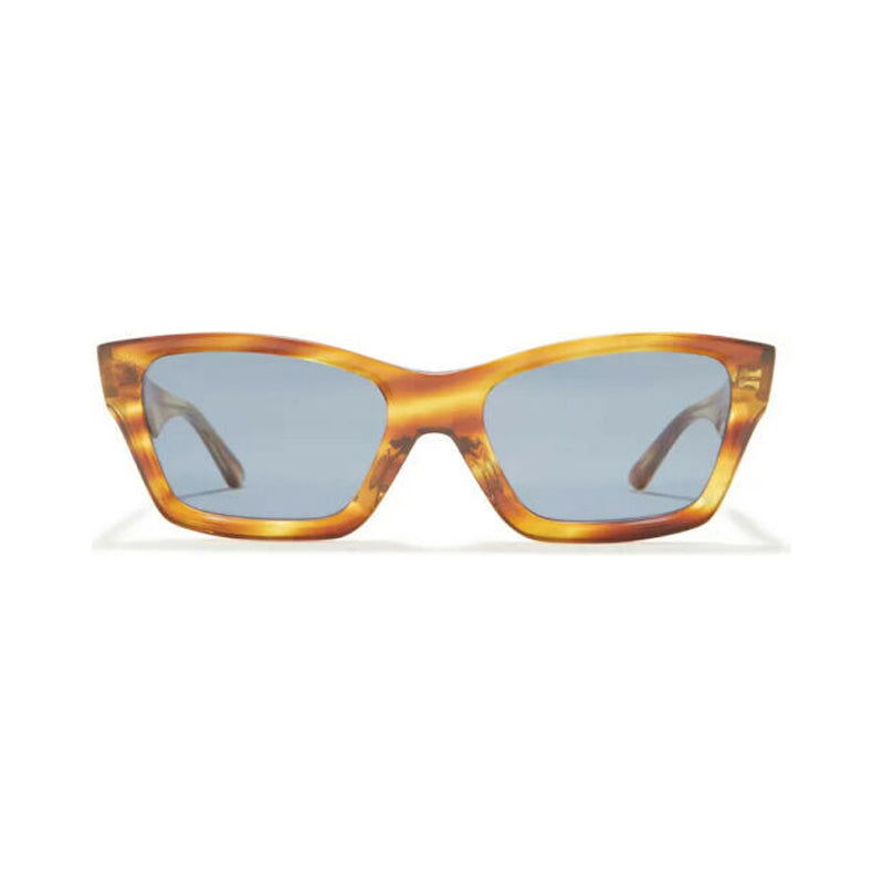 Celine Sunglasses Cat Eye Full Rim, Light Havana Frame and Blue Lens CL40053I56V