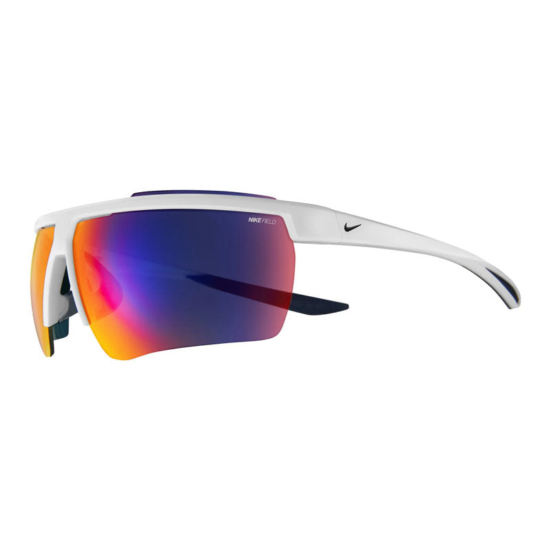 Nike Sunglasses Shield Semi Rim, White/Dark Cinder Frame and Field Tint Mirror Lens NIKEWINDSHIELD20CW1287106