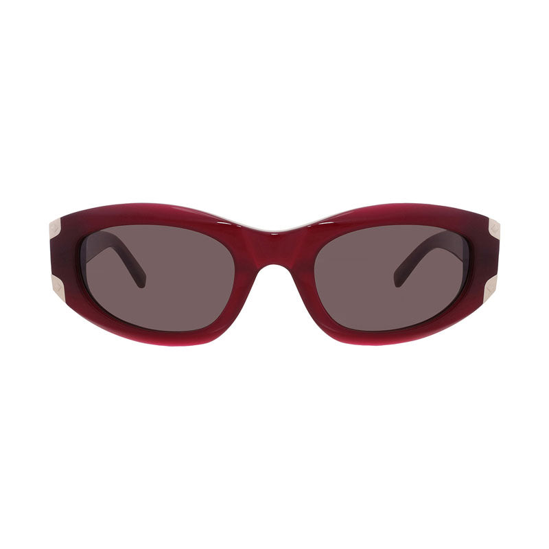 Mcm Sunglasses Oval Full Rim, Bordeaux Frame and Brown Lens MW000669A