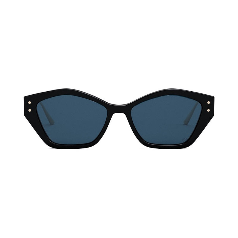 Dior Sunglasses Geometric Full Rim, Shiny Black/Gold Frame and Blue Lens MISSDIORS1U12B0