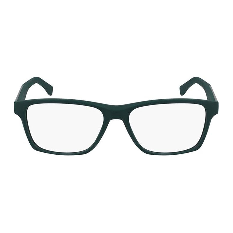 Lacoste Eyeglasses Rectangle Full Rim, Matte Green Frame and Clear Demo Lenses Lens L2862315