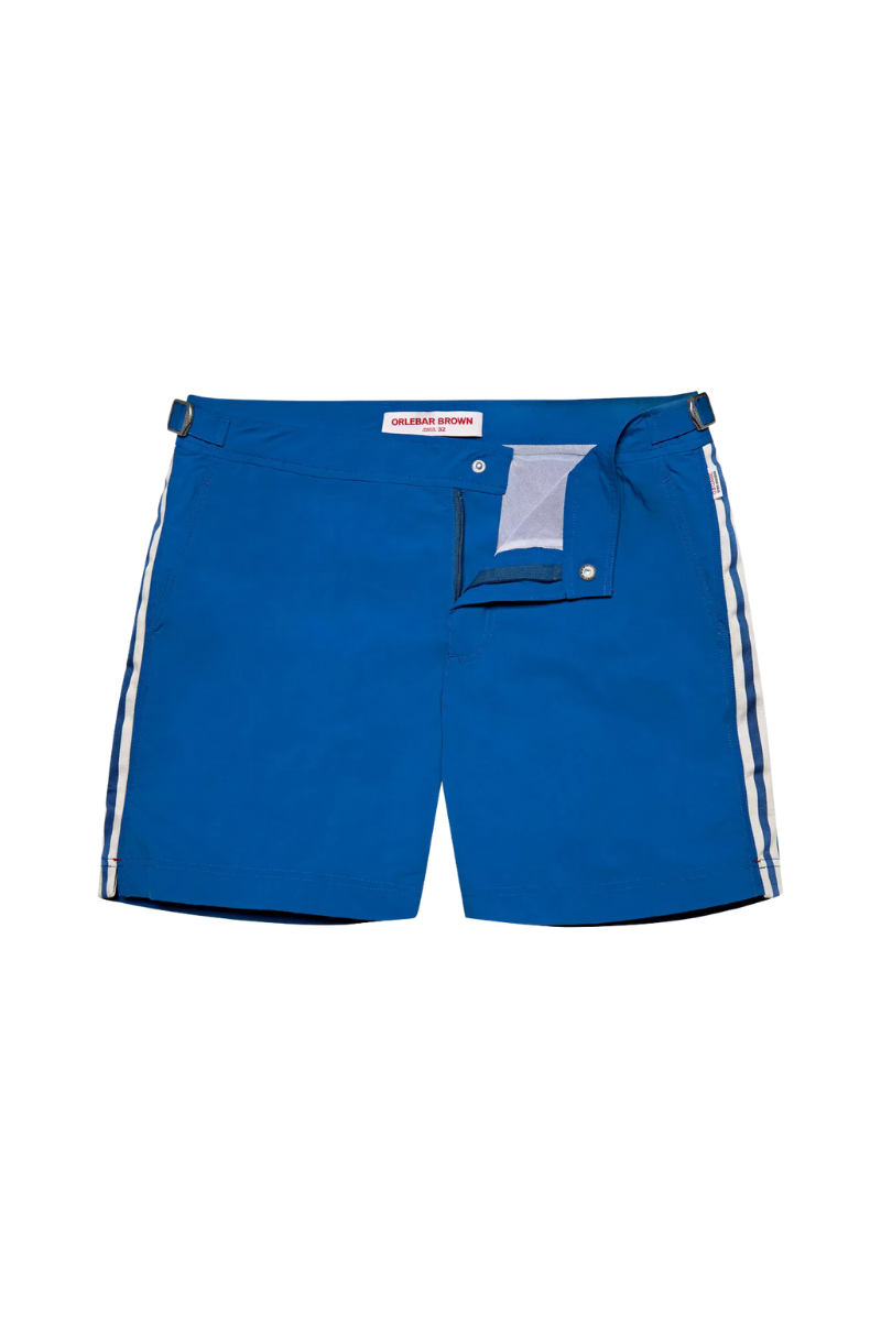 Orlebar Brown Kid's Beachwear Russell Bold Stripe Tape-276991-Signal Blue