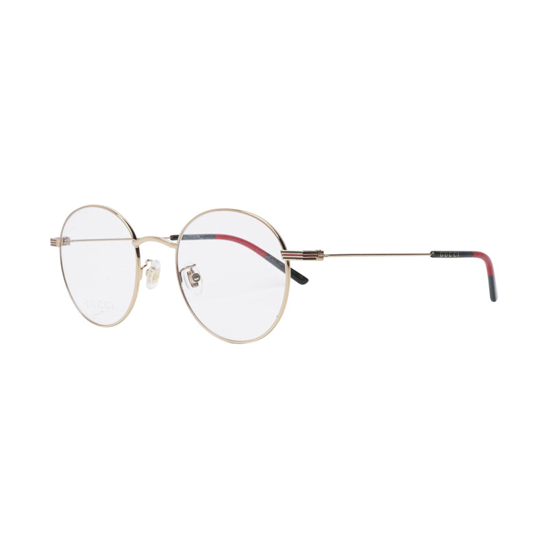 Gucci Eyeglasses Round Full Rim, Gold Frame and Clear Demo Lenses Lens GG1054OK002