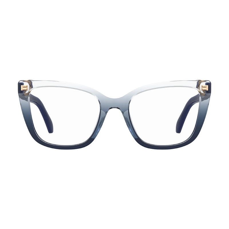 Moschino Eyeglasses Cat Eye Full Rim, Crystal Blue Frame and Clear Demo Lenses Lens MOS6030QM400