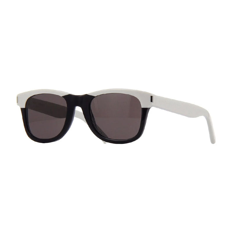 Saint Laurent Sunglasses Square Full Rim, Black/Ivory Frame and Black Lens SL51049