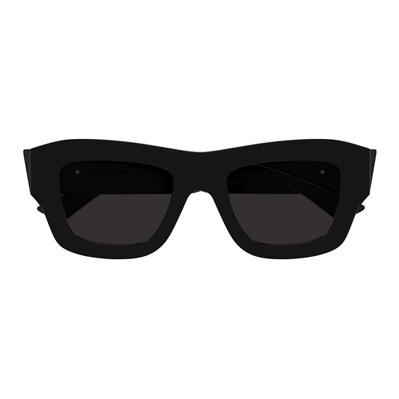 Bottega Veneta Sunglasses Square Full Rim, Shiny Black Frame and Grey Lens BV1357S001