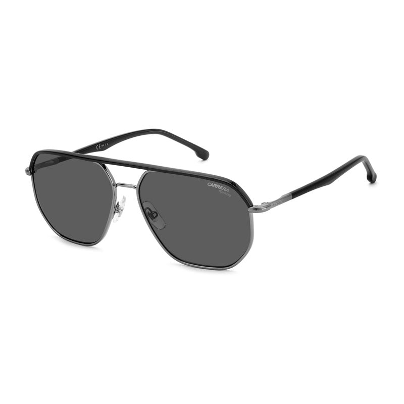 Carrera Sunglasses Aviator Full Rim, Dark Ruthenium Frame and Grey Polarized Lens CARRERA304/S0KJ1M9