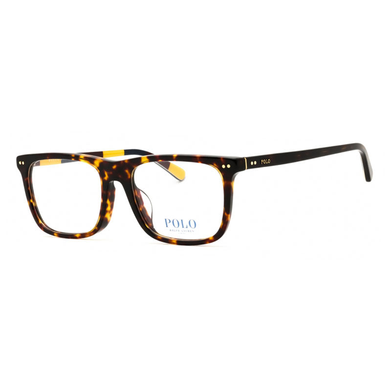 Polo Ralph Lauren Eyeglasses Rectangle Full Rim, Shiny Dark Havana Frame and Clear Demo Lenses Lens PH2282F6212