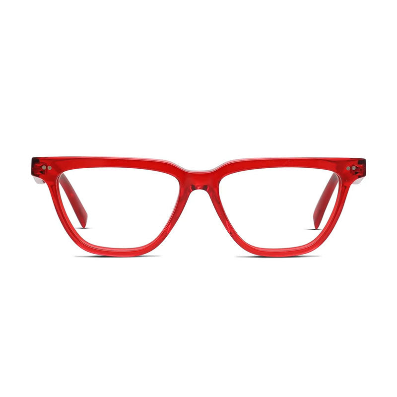Celine Eyeglasses Cat Eye Full Rim, Shiny Red Frame and Clear Demo Lenses Lens CL50009I066