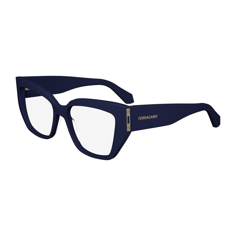 Ferragamo Salvatore Ferragamo Eyeglasses Square Full Rim, Navy Blue Frame and Clear Demo Lens Lens SF2972414