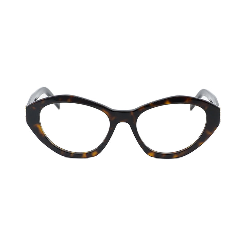Saint Laurent Eyeglasses Cat Eye Full Rim, Havana Frame and Clear Demo Lenses Lens SLM60OPT002
